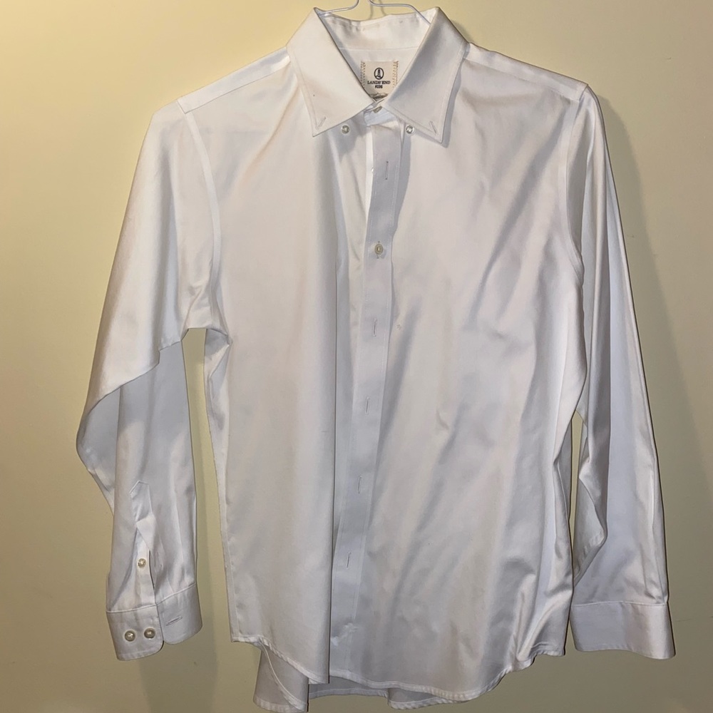 Lands End Kids White Button Down